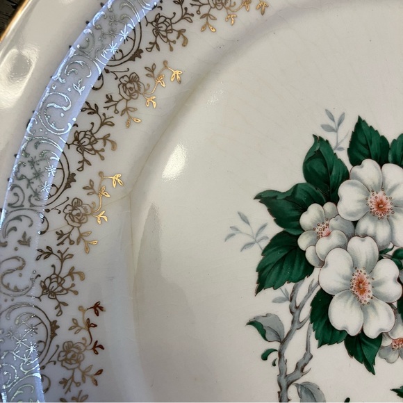 Vtg | Dogwood | 2 sets of 3 bowls & plates 22K gold Georgian China - Picture 5 of 9